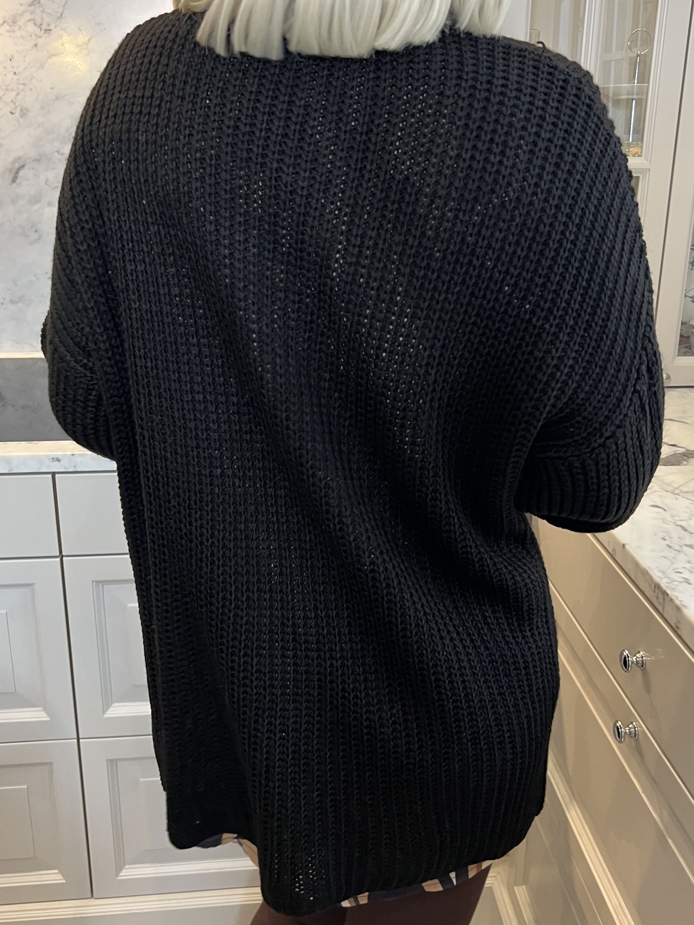 Sally Short - Sød strik cardigan med ballonærmer